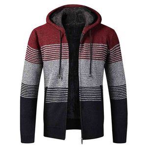 Autumn Winter Jacket Men Warm Cashmere Casual Wool Zipper Slim Fit Fleece Jacket Men Coat Dress Knitwear Male 210818