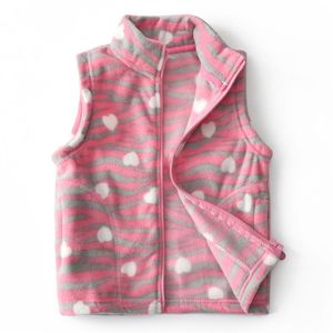 Autunno Polar Fleece Ragazze Gilet caldo Inverno Addensare Gilet Bambini Capispalla Bambini Giacche in cotone per 2-6 anni 211203