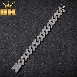 THE BLING KING 20mm Miami Prong Cuban Link Bracelet 3 Row Full Iced Out s 7inch 8inch Mens Hiphop Jewelry 211124