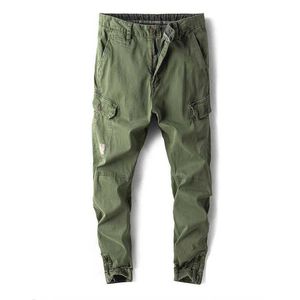 Män lastbyxor hög kvalitet casual löst multi pocket camouflage militärbyxor män gata joggers långa byxor y0927