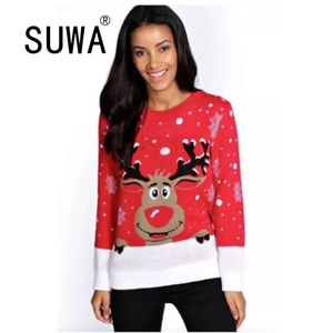 Cópia do Natal T Camiseta Mulheres Elk Pattern Casual Plus Size Manga Longa Topo Túnica Vector Femme O-pescoço Sorir para 210525