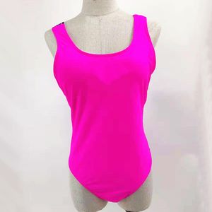 Design Fuchsia Pink One Pieces Swimsuit Solid Bikinis 2023 Monokini Sexy Push Up Swimwear Women Bandage Bathing Suits Plus Size XL Bikini With Tags Maillot de bain NEW
