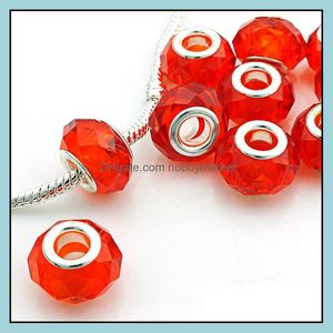 Glass Loose Beads Jewelry Fashion Big Hole Polyhedron European Brand Charm Bracelets For Making Diy Aessories Drop Delivery 2021 Huybe