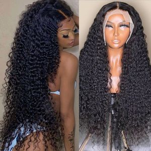 Water Wave Wig HD Transparent 13x4 Lace Frontal Wig PrePlucked Lace Front Wig Curly Human Hair Wigs For Womenfactory direct