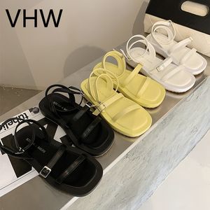 Women White Platform Sandals Summer Female Casual Shoes Pumps Black Chunky Sole Ankle Strap Sandals Women Sport Sandels