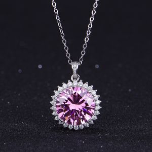Charm 5ct Lab Pink Diamond Pendant 925 Sterling Silver Wedding Pendants Necklace For Women Bridal Party Choker Jewelry Gift