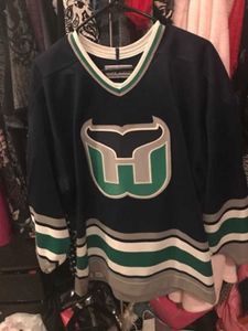 Seltenes Vintage 44 CHRIS PRONGER Hartford Whalers Hockey-Trikot, genäht, individuelles Trikot mit jedem Namen und jeder Nummer