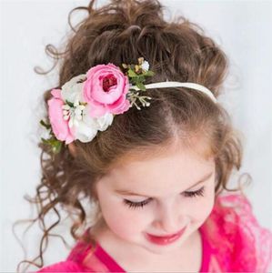 Europa spädbarn baby hår tillbehör florals flickor huvudband barn blomma krona fotografi rekvisita hår band simulering blommor frisyrer 9254