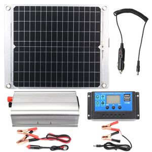 効率的な太陽電池システム40WデュアルUSBポートソーラーパネル2000W電力インバータ10Aコントローラ