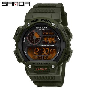 SANDA 2020 Orologi da uomo sportivi Top Brand di lusso Orologio al quarzo militare Uomo 30m Impermeabile S Shock Orologio relogio masculino X0524