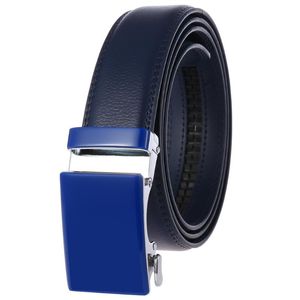 Bälten Fange Men Belt Leather Automatisk spänne Högkvalitativ manlig mode Jeans-kedja Stretch Solid Luxury Bland Black FG3116-6