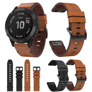 Quickfit Armband för Garmin Fenix ​​6x 6 Pro 22mm 26mm Tactix Delta Watch Band EasyFit Watchband för Fenix6 / 5 / 5x Läderrem H0915