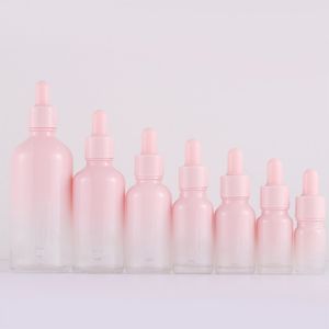 Rosa leere Tropfflaschen für ätherische Öle aus Glas, 5 ml, 10 ml, 15 ml, 20 ml, 30 ml, 50 ml, 100 ml