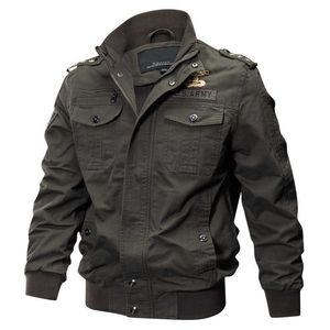 Plus Size Military Bomber Jacket Men Spring Autumn Casual Multi-pocket Pilot Jackets Male Army Cargo Flight Mens M-6XL 210909