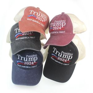 米国大統領選挙野球帽トランプ2024帽子刺繍の手紙印刷Sun Hats Hip Hop HatsピークキャップRRB6563