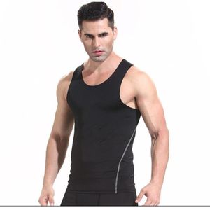 Undershirts Men's Elastic Male Sleeveless Clothing Tank Tops O-neck Slim Tight Fit Vest Quick Dry Compression Muscle Shirts