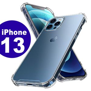 Transparant Clear Phone Cases Compatibel voor iPhone 14 Pro Max 13 12 Mini XS XR 11 8 7 Plus Samsung Huawei Xiaomi Case Cover met 4 Corners Shockproof Protection