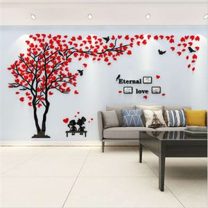 Diy tamanho grande adesivo de parede árvore doce pares po parede decoração arte tv fundo papel de parede decoração de casa sala de estar adesivos 210929
