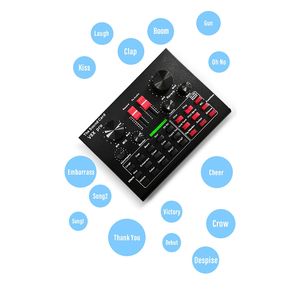 PRO ao vivo placa de som Audio Mixer Bluetooth 15 múltiplos modos Efeitos sonoros para telefones de computador cantando e gravação