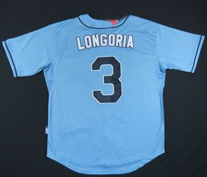 Custom Evan Longoria Cool Base Sewn # 3 Jersey Uomo Donna bambini maglia da baseball giovanile