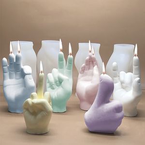 12種類の手の形のキャンドルシリコーンの金型DIY 3Dジェスチャーの香りの蝋燭の石鹸金型の指の香水ワックスプラスターチョコレートケーキの装飾金型手作りの飾り