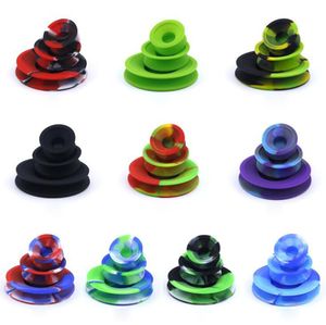 Colorful Silicone Smoking Glass Bong Hookah Bottle 3IN1 Size Clean Caps Cover Kit Portable Innovative Design Cleaning Seal Holder Accessories DHL Free