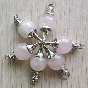 Rosa Rose Quartz Dowsing Pendul Circular Cone Charmar Teardrop Crystal Pendants för halsband Tillbehör Smycken