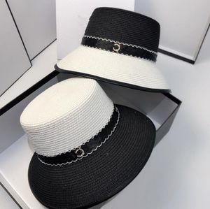 Varumärken Designer Caps Bucket Hat för män Kvinnor Monterade hattar bred Brim Kontrollerad Casual Fashion 5A + Högkvalitativ Halm Grass Braid Sun Sommar 56-58cm