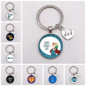 Super Hero Keychain Love Pendant Dome Glass Key Ring Min pappa är en superhjälte smycken fars daggåva