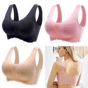 3st Latex BRA Sömlösa behåar för kvinnor underkläder BH Push Up Bralette med Pad Vest Top Lace Bra Drop 211217