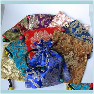 Jewelry Packaging & Display Jewelryjewelry Pouches Bags Colorful Cloud Brocade Silk Pouches Pocket Money Coin Bag Dstring Grab Rosary Gift