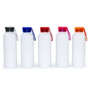 24oz Sublimation Aluminum Water Bottle Reusable Leak Proof Sport Travel Tumbler Drinking Cups Blanks DIY Heat Transfer Mug With Silicone Handle Lids