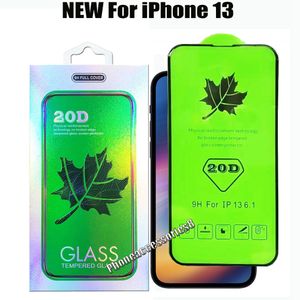 20D Premium Tempered Phone Screen Protector för iPhone 13 12 Mini 11 Pro Max XR XS Samsung A02S A03S A12 A22 A32 A42 A52 A72 med Retail Box Acceptera blandad ordning