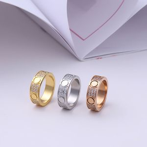 Ring aus 316L-Titanstahl für Liebhaber, Ringe, Größe für Damen und Herren, Luxus-Designer-Schmuck, ohne Box, mit Logo