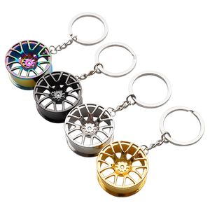 Keychains & Lanyards 10PiecesLot New Hot Creative High Quality Wheel Hub Rim Model Mans Keychain Car Key Chain Cool Gift S1H7