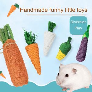 1 peça de brinquedo para animais de estimação, hamster, coelho, molar, pequenos suprimentos para animais, chinchila, cenoura, papagaio, roer palha, bucha
