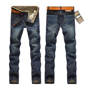 Jeans vintage da uomo nuovi da uomo in tinta unita a botte dritta autunno da uomo slim pantaloni lunghi marea. X0621