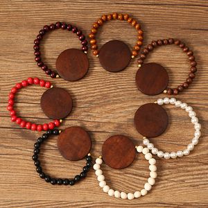 Factory wholesale European and American personalized bracelet letter wooden beads pearl bracelets foreign trade
