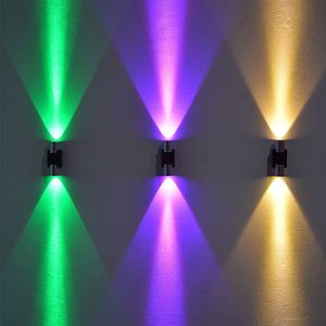 AC110V/220V Lampada da parete in alluminio 1W 2W Teste singole e doppie Luci scale a LED Corridoio Corridoio Bar Lampada da comodino KTV