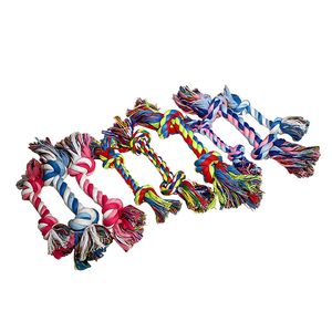 Double Knot Chew Liny Zabawki Dog Puppy Bawełniane żucia Zabawki Trwałe Plecione Kości 17-28 cm Śmieszne Narzędzia Pet Supplies