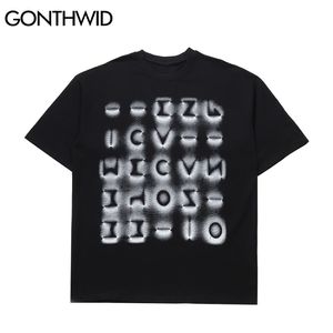 T-shirt de T-shirt Camisetas Hip Hop Creative Punk Rock Gótico Tshirts Streetwear Fashion Harajuku Casual Algodão Solto Tops 210602
