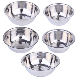 Set 5 Pcs Silver Stainless Steel Salad Bowl Egg Kitchen Utensils (Different Size ) Bowls