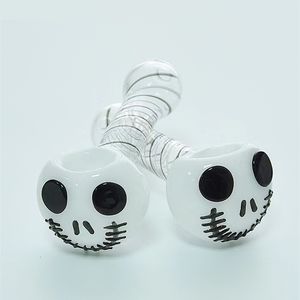 Glass Pipe 4 inches Skull Smoking Bong Spoon Hand Pipes Oil Burner Pyrex Hand-blown Halloween