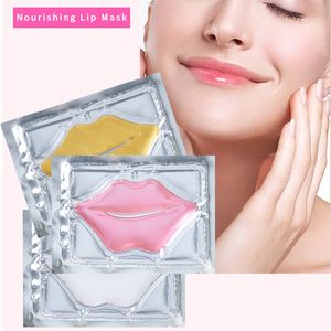 Pink White Gold Lip Mask Pads Moisture Essence Crystal Collagen Patch Pad Face Care Beauty Cosmetic