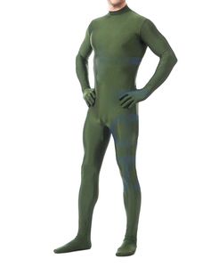 Зеленый Комбинезон оптовых-Темно зеленый Lycra Spandex мужская костюм для костюмов на молнии сексуальные мужчины костюм тела костюмы Unisex Outfit без головы Halloween Party Fance платье косплей Bodysuit P370