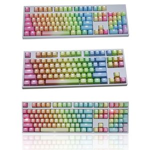 1 Set Replaceable PBT Keycaps 87 104 108 Transparent Lettering Keys Double Shot Injection Backli Key Cap Mechanical Keyboard