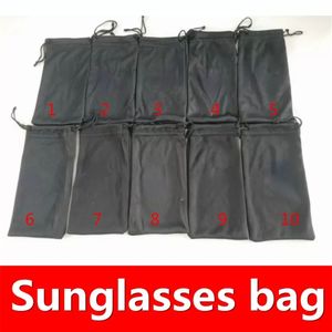 أكياس سوداء النظارات الشمسية أكياس العلامة التجارية Sun Scare Accessories 10 أنماط خيارات بدلة فاخرة للحجم العادي Moq = 20pcs