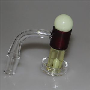 喫煙Quartz Terp Sluper Bangerネイルダークの輝き6mm 14mm 22mmガラス骨のための3ピースのダブボール