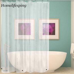 Shower Curtains Clear Curtain Waterproof White Plastic Bath Liner Transparent Bathroom Mildew PEVA Home Luxury With Hooks