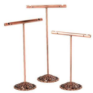 3Pcs/Set Portable Earring Jewelry Stand Display Rack Metal Earrings Stud Necklace Organizer Ornament T Bar Hanger Showcase Holder